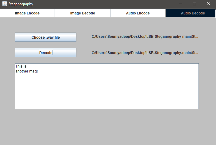 Audio Decoding Panel