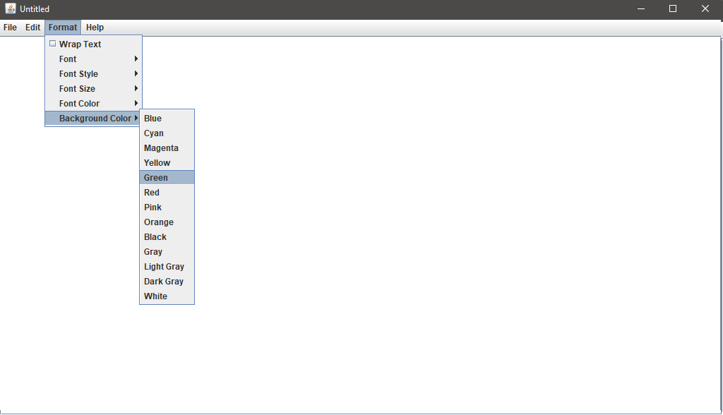 Choosing the background color