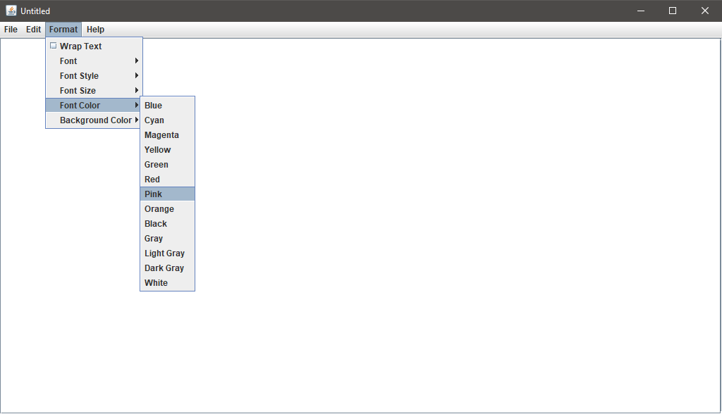 Choosing the font color